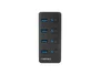 Natec MANTIS2 Hub USB 3.0 - 4 Puertos con Interruptor On/Off y Adaptador de Corriente - Velocidad 5000 Mbit/s - Negro ABS