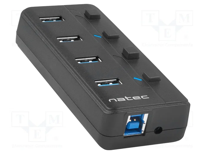 Natec Mantis Hub USB 3.2 Gen 1 con 4 puertos, Negro Natec Mantis Hub USB 3.2 Gen 1 con 4 puertos, Negro