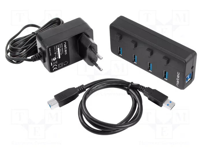 Natec Mantis Hub USB 3.2 Gen 1 con 4 puertos, Negro Natec Mantis Hub USB 3.2 Gen 1 con 4 puertos, Negro