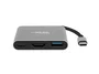Natec Fowler Mini Adaptador USB-C Multipuerto - USB 2.0 a HDMI 4K, USB 3.2 Gen 1 Tipo-A y Tipo-C, Color Gris, 59 x 52 x 12 mm