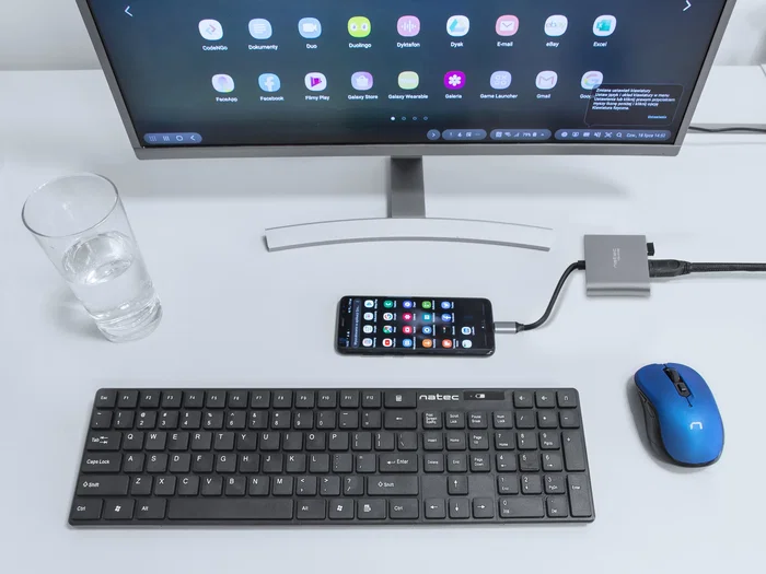 Natec Fowler Mini Adaptador USB-C Multipuerto - USB 2.0 a HDMI 4K, USB 3.2 Gen 1 Tipo-A y Tipo-C, Color Gris, 59 x 52 x 12 mm