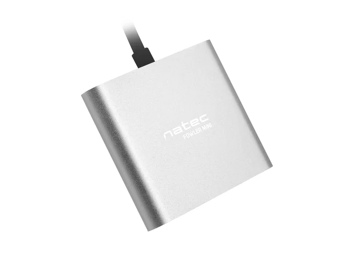 Natec Fowler Mini Adaptador USB-C Multipuerto - USB 2.0 a HDMI 4K, USB 3.2 Gen 1 Tipo-A y Tipo-C, Color Gris, 59 x 52 x 12 mm