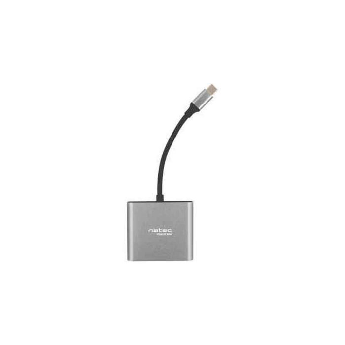 Natec Fowler Mini Adaptador Multipuerto USB-C a HDMI y USB 3.2 Gris
