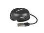 Natec NHU-1330 Bumblebee - Hub USB 2.0 de 4 Puertos, 480 Mbit/s, Negro, con Cable de 0.15 m, Compatible con Windows 10/8/7