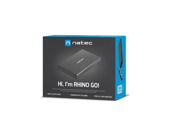 NATEC NKZ-0941 Carcasa de Disco Duro/SSD 2.5 pulgadas Negro Aluminio