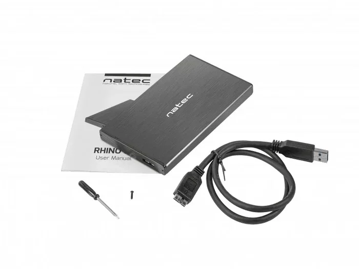 NATEC NKZ-0941 Carcasa de Disco Duro/SSD 2.5 pulgadas Negro Aluminio