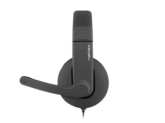 Natec Rhea - Auriculares Alámbricos para Gaming de Diadema Supraaurales, Color Negro, Micrófono Integrado, Frecuencia 20-20000 Hz