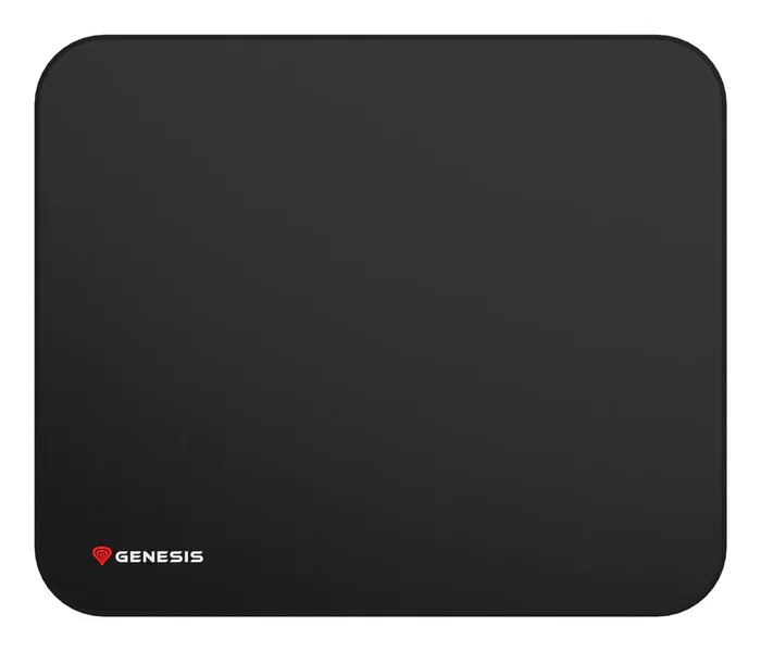Genesis Control 500 S Logo - Alfombrilla de Ratón Gaming Tela, Negro, 250x210mm, Base Antiderrapante y Bordes Contra Enrollamiento