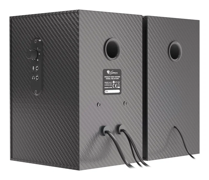 Genesis GENESIS Helium 200 - Altavoces 2.0 para PC, 20 W RMS, Frecuencia 20-20000 Hz, Caja de Madera, Color Negro y Rojo, Conexión Alámbrica (3.5 mm y Mic)