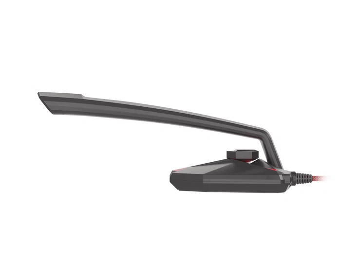 Genesis Radium 200 - Micrófono de Condensador Cardioide USB para Gaming y Streaming en PC con Control de Ganancia, LED Rojo, Brazo Giratorio y Antiviento (Negro/Rojo)