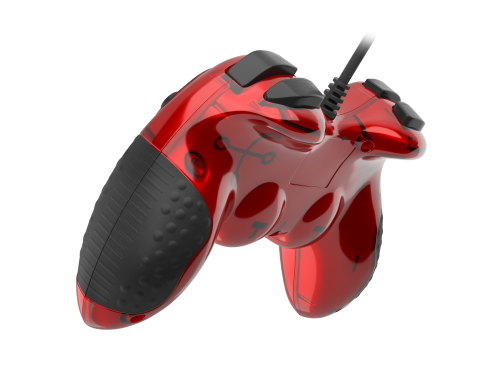 GENESIS MANGAN 200 Gamepad para PC, Rojo, USB 2.0, Control Analógico/Digital con 15 Botones, Vibración, Cable 1.8m, Compatible con Windows 10/8/7/XP