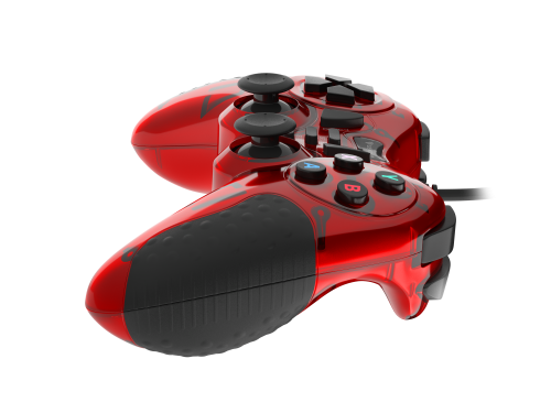 GENESIS MANGAN 200 Gamepad para PC, Rojo, USB 2.0, Control Analógico/Digital con 15 Botones, Vibración, Cable 1.8m, Compatible con Windows 10/8/7/XP
