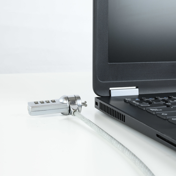Tooq Cable de Seguridad con Combinación TQCLKC0015, 1,5m, Plata