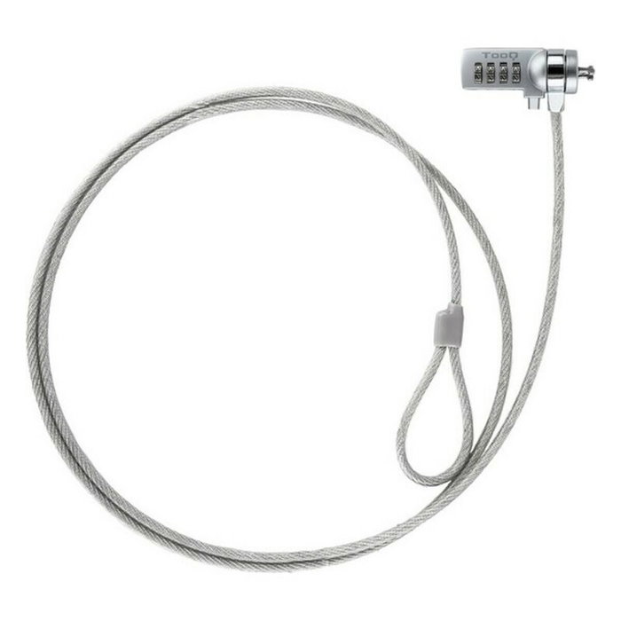 Tooq Cable de Seguridad con Combinación TQCLKC0015, 1,5m, Plata
