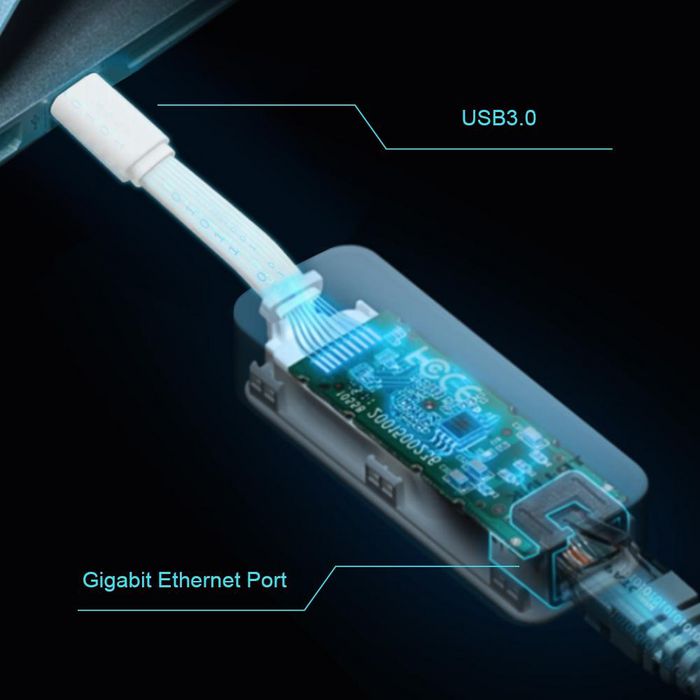 TP-Link Adaptador USB 3.0 a Gigabit Ethernet RJ45 RTL8153 para Conexión a Red Cableada, Compatible con USB-C, Plug & Play, Dimensiones 71x26x16.2 mm