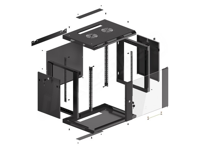Lanberg Armario Rack Mural 9U 600x450x507mm WF01-6409-10B Negro