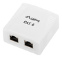 Lanberg Roseta de superficie OS6-0002-W Cat.6 FTP 2x RJ-45 Blanco
