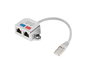Lanberg Adaptador Ftp Rj45 Splitter Ethernet Cat. 5 / 5e - Divisor de Red para 2 Dispositivos, Transmisión 100 Mbps