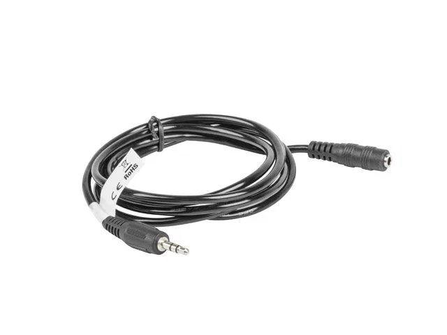 Lanberg Cable de Audio Estéreo 3,5 mm Macho a 3,5 mm Hembra, 1,5 m, Negro