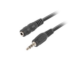 Lanberg Cable de Audio Estéreo Jack 3.5 mm Macho a Hembra 1.5m Negro