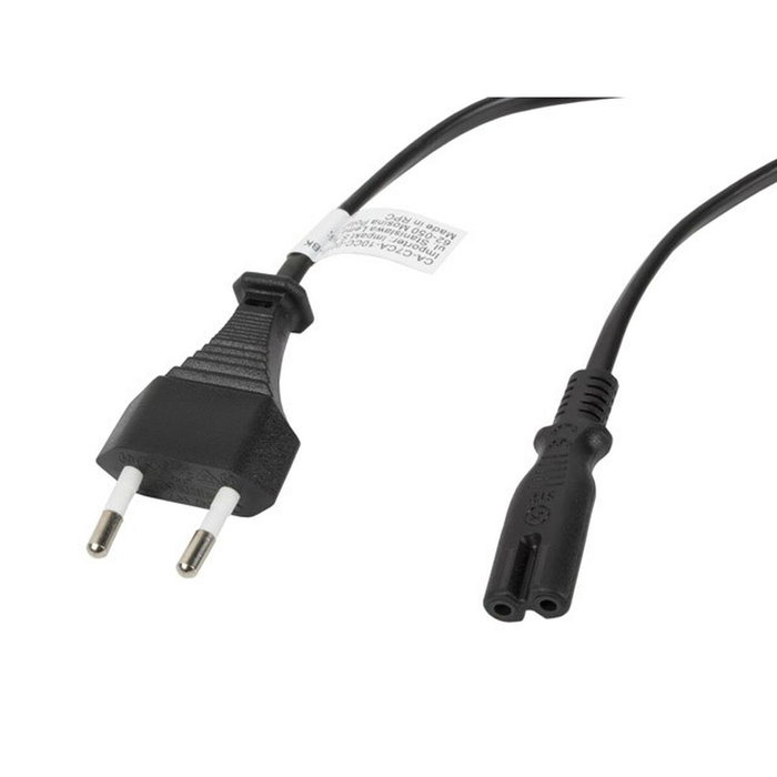 Lanberg Cable de alimentación CA-C7CA-10CC-0018-BK CEE 7/16 a IEC 320 C7, 1,8 m