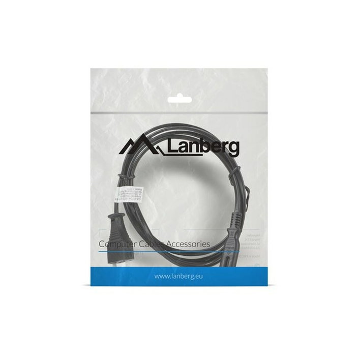 Lanberg Cable de alimentación CA-C7CA-10CC-0018-BK CEE 7/16 a IEC 320 C7, 1,8 m