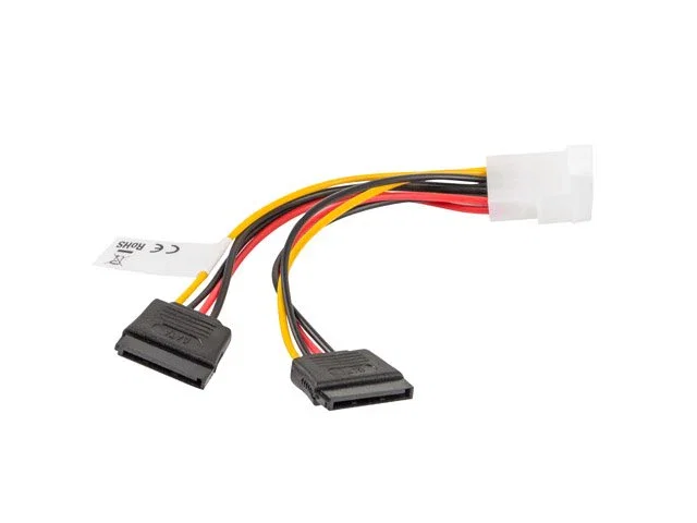 Lanberg Cable de Alimentación Molex Macho a 2 SATA Hembra 15 cm