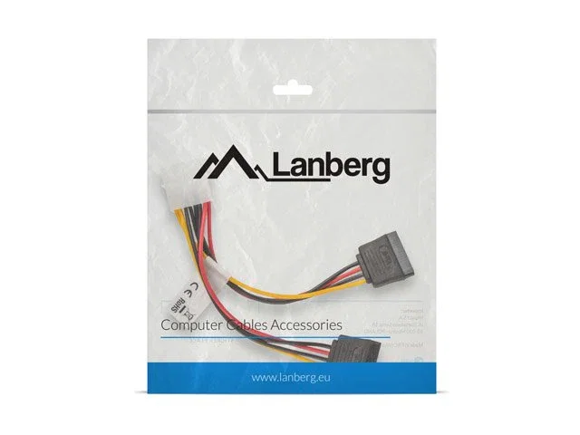 Lanberg Cable de Alimentación Molex Macho a 2 SATA Hembra 15 cm