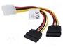 Lanberg Cable duplicador de alimentación Molex macho a 2x SATA hembra CA-HDSA-11CU-0015