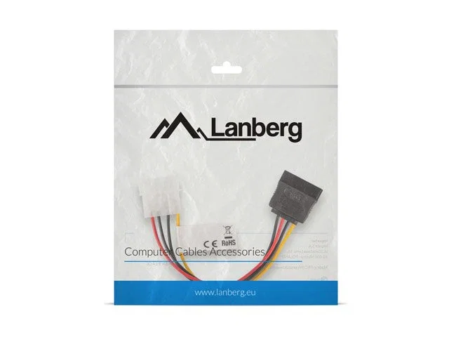 Lanberg Cable de Alimentación SATA Hembra a Molex Macho 15cm