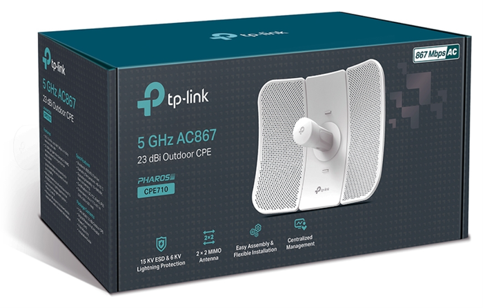 TP-Link CPE710 Antena CPE de Exterior 5GHz 867Mbps 23dBi Blanco