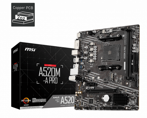 MSI A520M-A PRO Micro ATX AMD AM4 DDR4