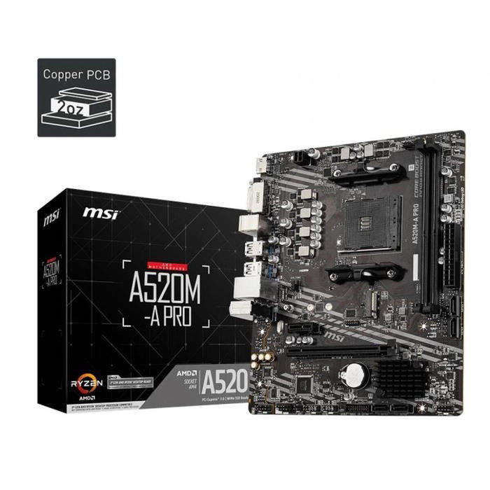 MSI A520M-A PRO Micro ATX AMD AM4 DDR4