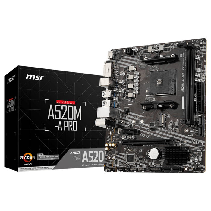 MSI A520M-A PRO Micro ATX AMD AM4 DDR4