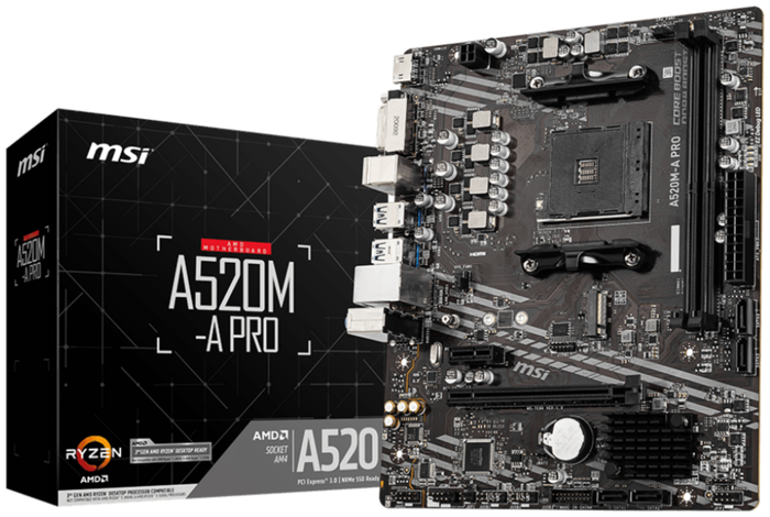 MSI A520M-A PRO Micro ATX AMD AM4 DDR4