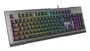 Genesis Rhod 500 - Teclado Gaming USB con Retroiluminación RGB, Layout Español (ISO), Interruptor de Membrana, 104 Teclas, Antifantasma, Negro y Gris