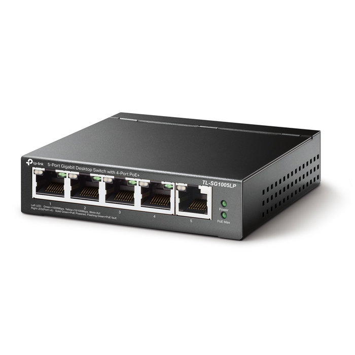 TP-Link TL-SG1005LP Switch PoE+ Gigabit 5 Puertos RJ45 10/100/1000 Mbps