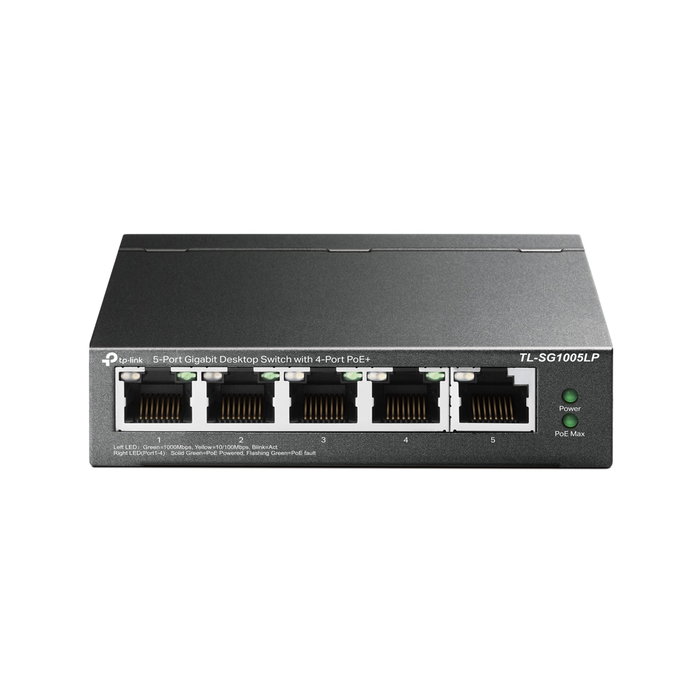 TP-LINK Switch Sobremesa de 5 puertos Gigabit con 4 puertos PoE+ TP-LINK Switch Sobremesa de 5 puertos Gigabit con 4 puertos PoE+