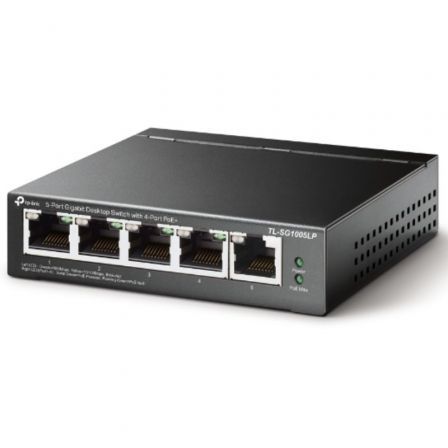 TP-Link TL-SG1005LP Switch Gigabit 5 Puertos con 4 Puertos PoE+ IEEE 802.3af/at, 40W de Presupuesto PoE Total, Plug & Play
