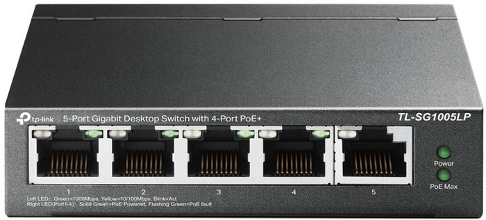 TP-Link TL-SG1005LP Switch Gigabit de 5 puertos con 4 puertos PoE+