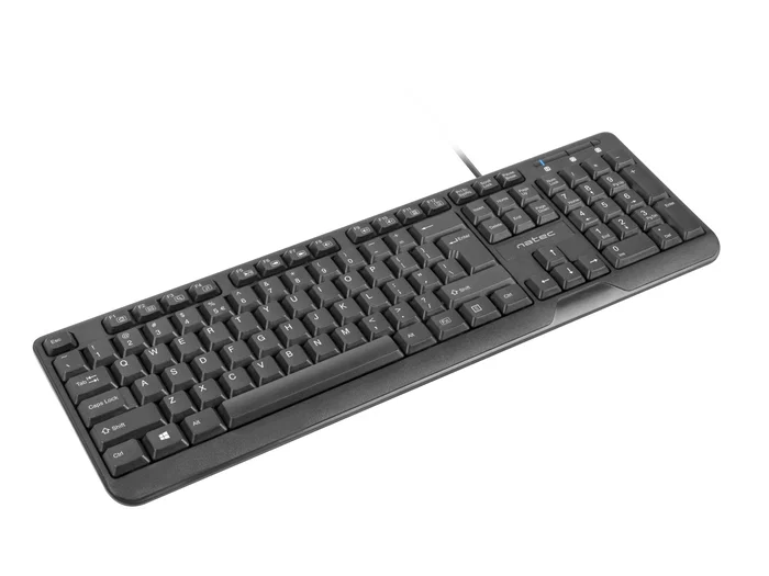 Natec Trout Slim Negro - Teclado USB 100% QWERTY Español Layout Español, Interruptor de Membrana para Oficina
