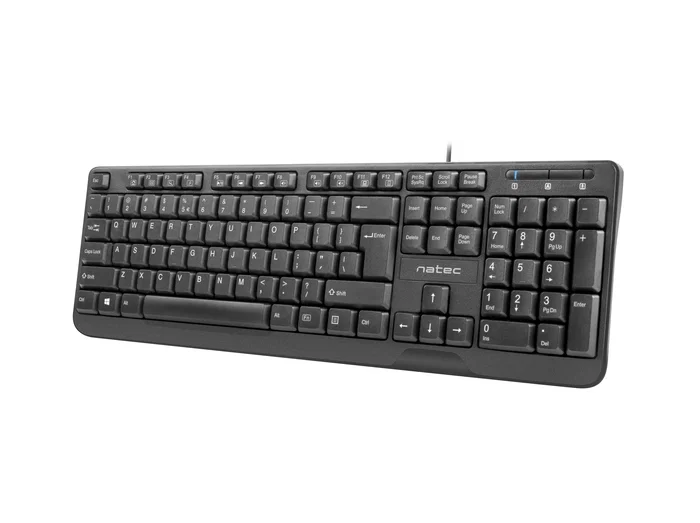 Natec Trout Slim Negro - Teclado USB 100% QWERTY Español Layout Español, Interruptor de Membrana para Oficina