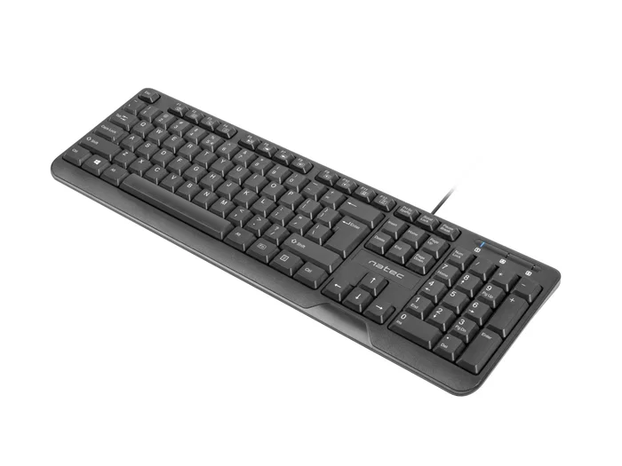 Natec Trout Slim Negro - Teclado USB 100% QWERTY Español Layout Español, Interruptor de Membrana para Oficina