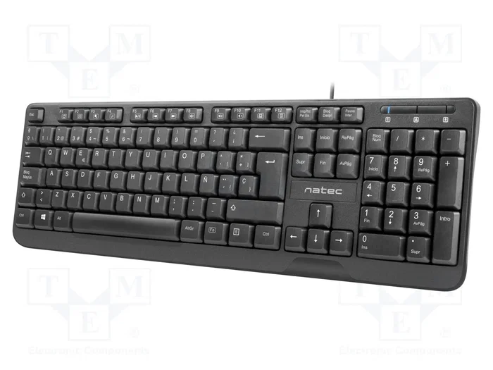 NATEC Trout Teclado de Oficina USB QWERTY Español Negro