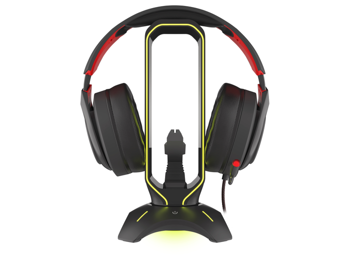 GENESIS Vanad 500 Soporte para Auriculares con HUB USB y Retroiluminación LED