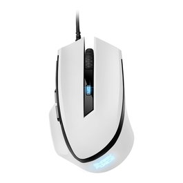 SHARKOON SHARK Force II Ratón Gaming Óptico, 4200 DPI, 6 Botones Programables, RGB, Blanco, USB, para Mano Derecha