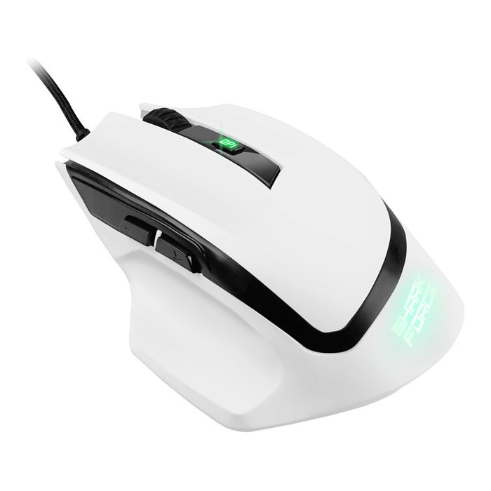 SHARKOON SHARK Force II Ratón Gaming Óptico, 4200 DPI, 6 Botones Programables, RGB, Blanco, USB, para Mano Derecha