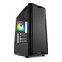 SHARKOON SK3 RGB Torre ATX Midi, Gabinete PC Negro con Iluminación RGB, Ventiladores 120 mm Incluidos (1 Frontal, 1 Trasero), Panel de Vidrio, Soporta ATX, micro-ATX, Mini-ITX