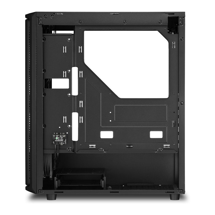 SHARKOON SK3 RGB Torre ATX Midi, Gabinete PC Negro con Iluminación RGB, Ventiladores 120 mm Incluidos (1 Frontal, 1 Trasero), Panel de Vidrio, Soporta ATX, micro-ATX, Mini-ITX