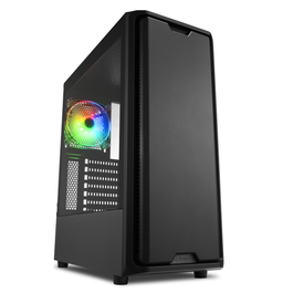 SHARKOON SK3 RGB Midi Tower Negro Caja ATX Compacta con Panel de Cristal Templado y Ventilador LED RGB
